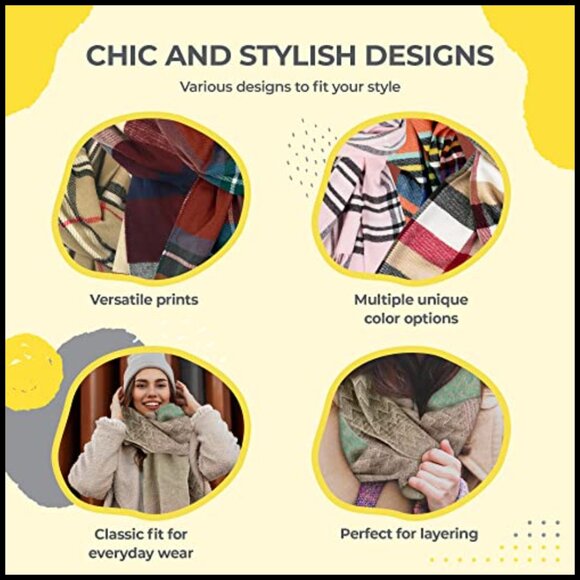 Super Soft Cashmere Feel Scarf Shawl Wrap Elegant Minimal Chic All Seasons - Picture 5 of 7